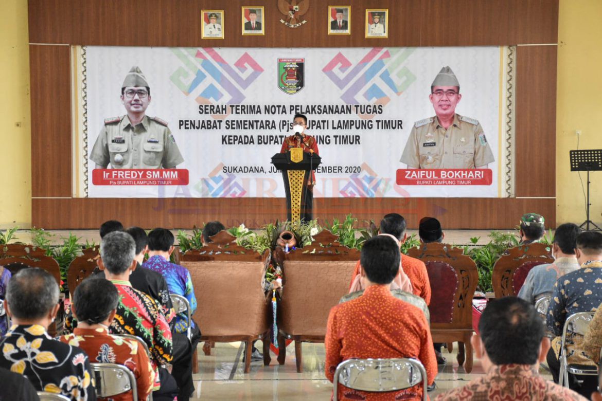 Zaiful Bokhari saat menyampaikan rasa terima kasih kepada Pjs. Bupati Fredy SM