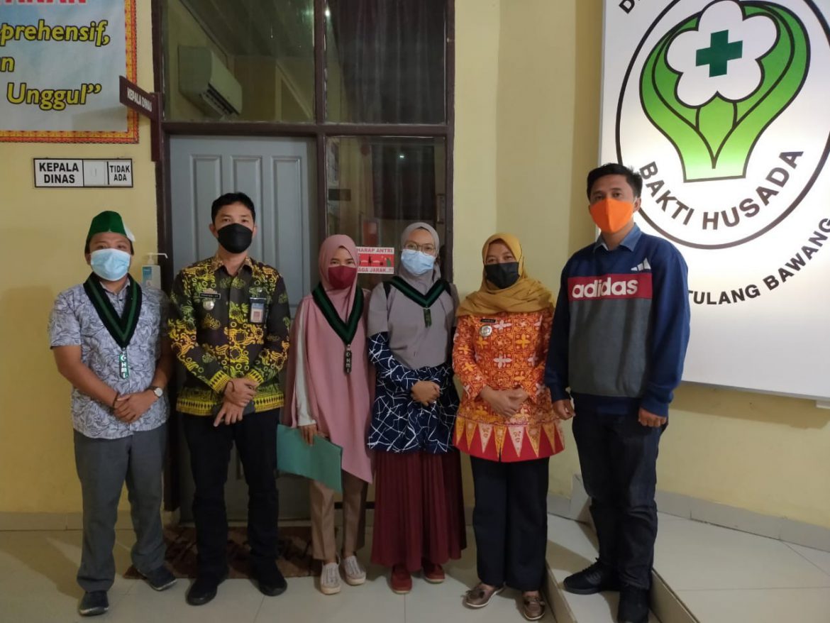 HMI MPO cabang Tulang Bawang sedang bersilaturahmi di dinas kesehatan terkait Galang dana buat Pengobatan bayi mungil fairu