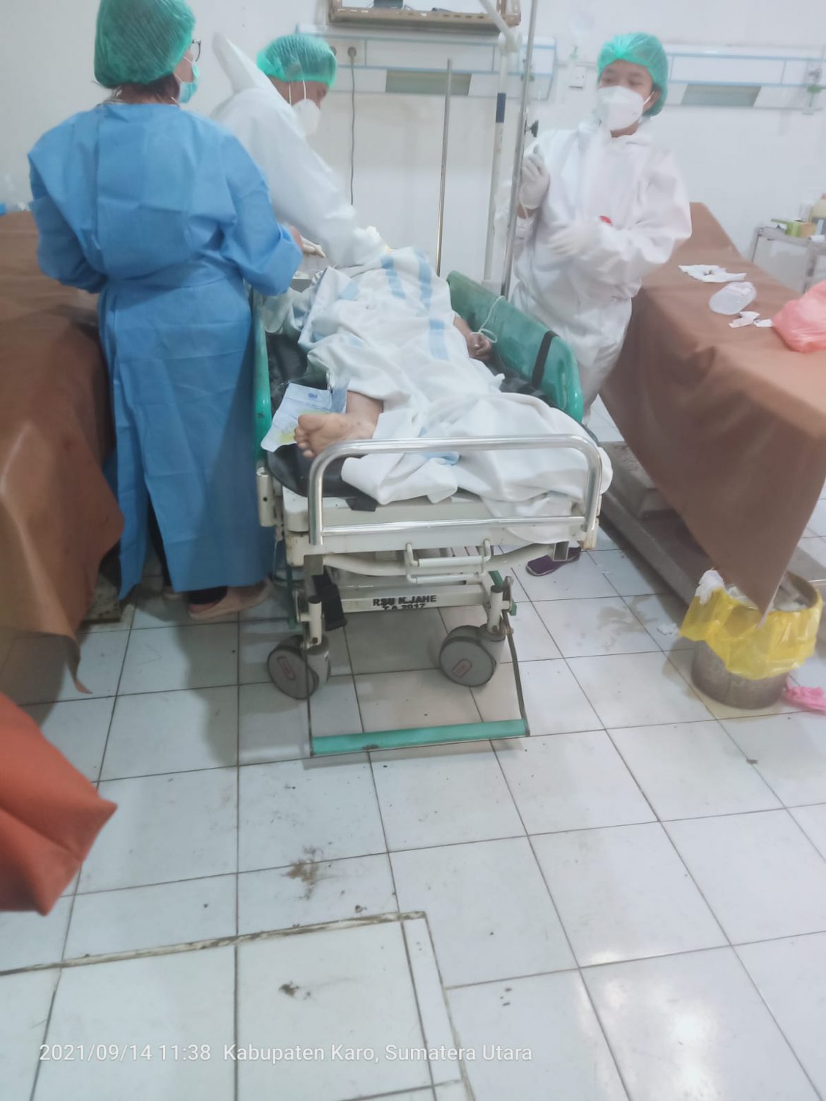 Jenazah di Rumah Sakit Umum Kabanjahe, Selasa (14/09/2021).