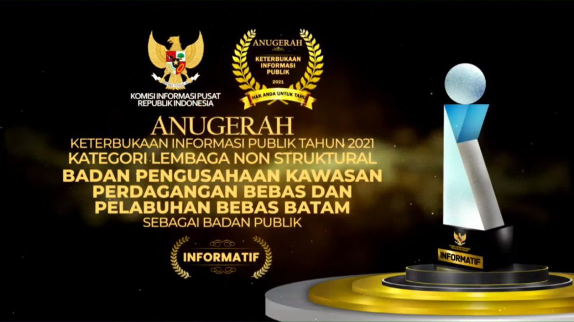 BP Batam raih anugerah keterbukaan informasi publik 2021, Selasa (26/10/2021). (Foto: Dok BP Batam)