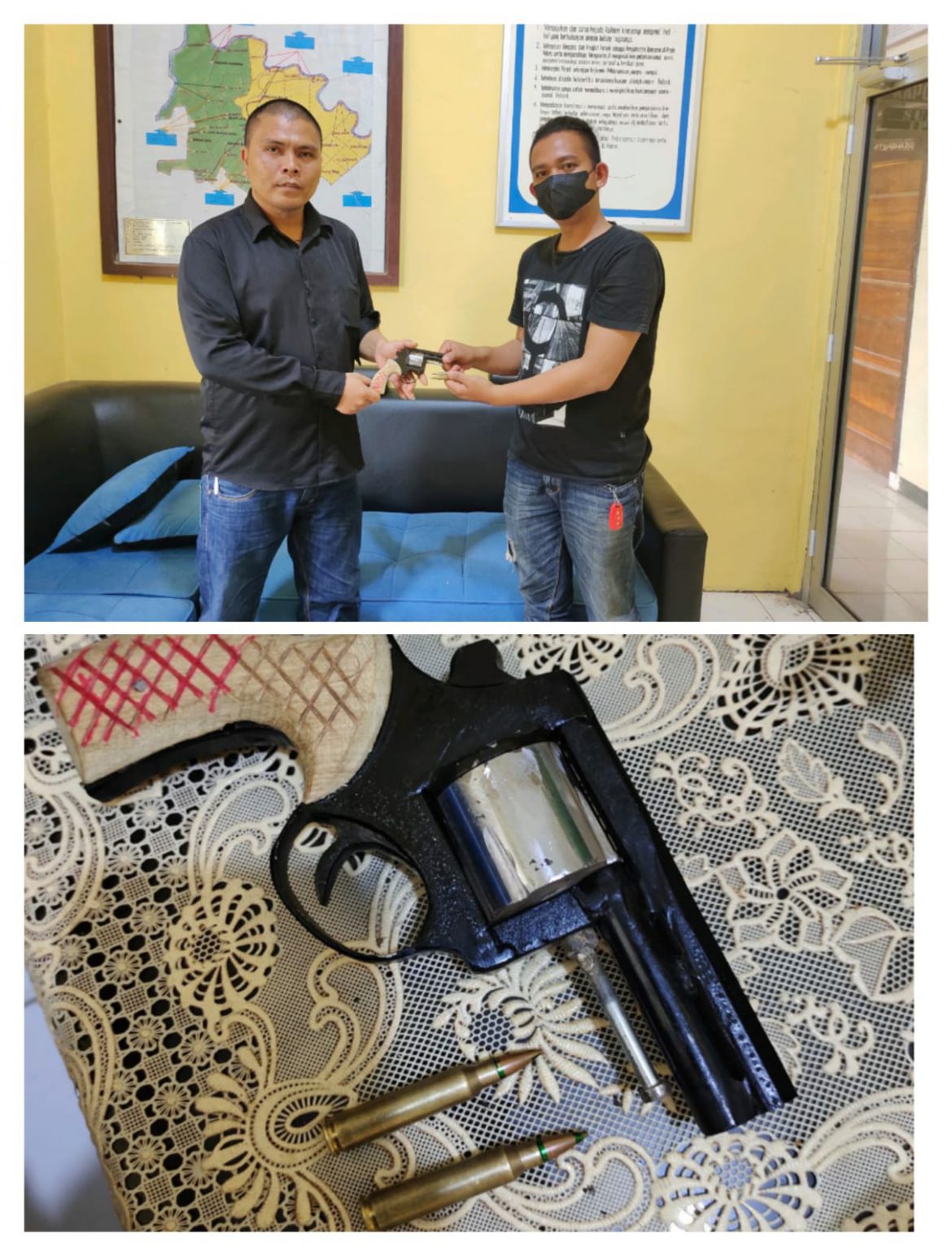 Warga desa Sungai Badak Kecamatan Mesuji serahkan langsung senpira ke Polsek Tanjung raya (F jalurnews) Warga desa Sungai Badak Kecamatan Mesuji serahkan langsung senpira ke Polsek Tanjung raya (F jalurnews)